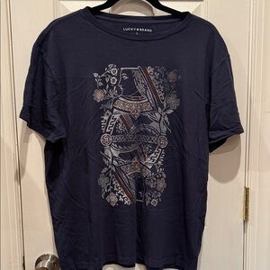 Lucky Brand Dark Blue Artistic Tee